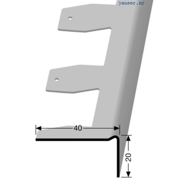 Treppenkantenschienen Typ H 20