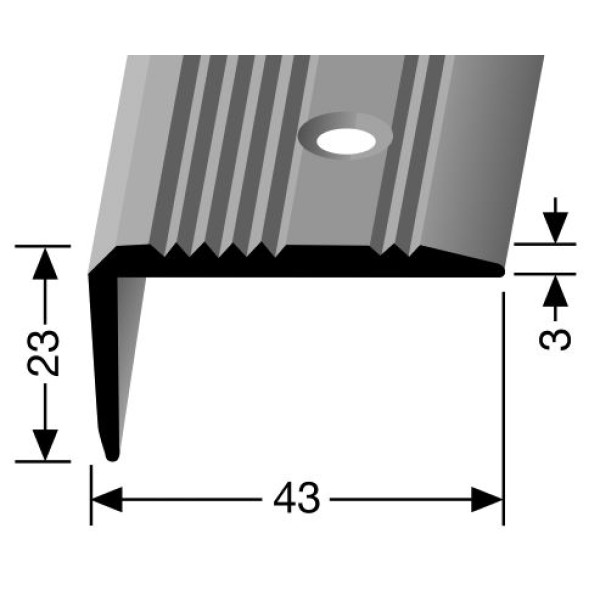 Alu Stair Ending Profile 100 cm stainles 